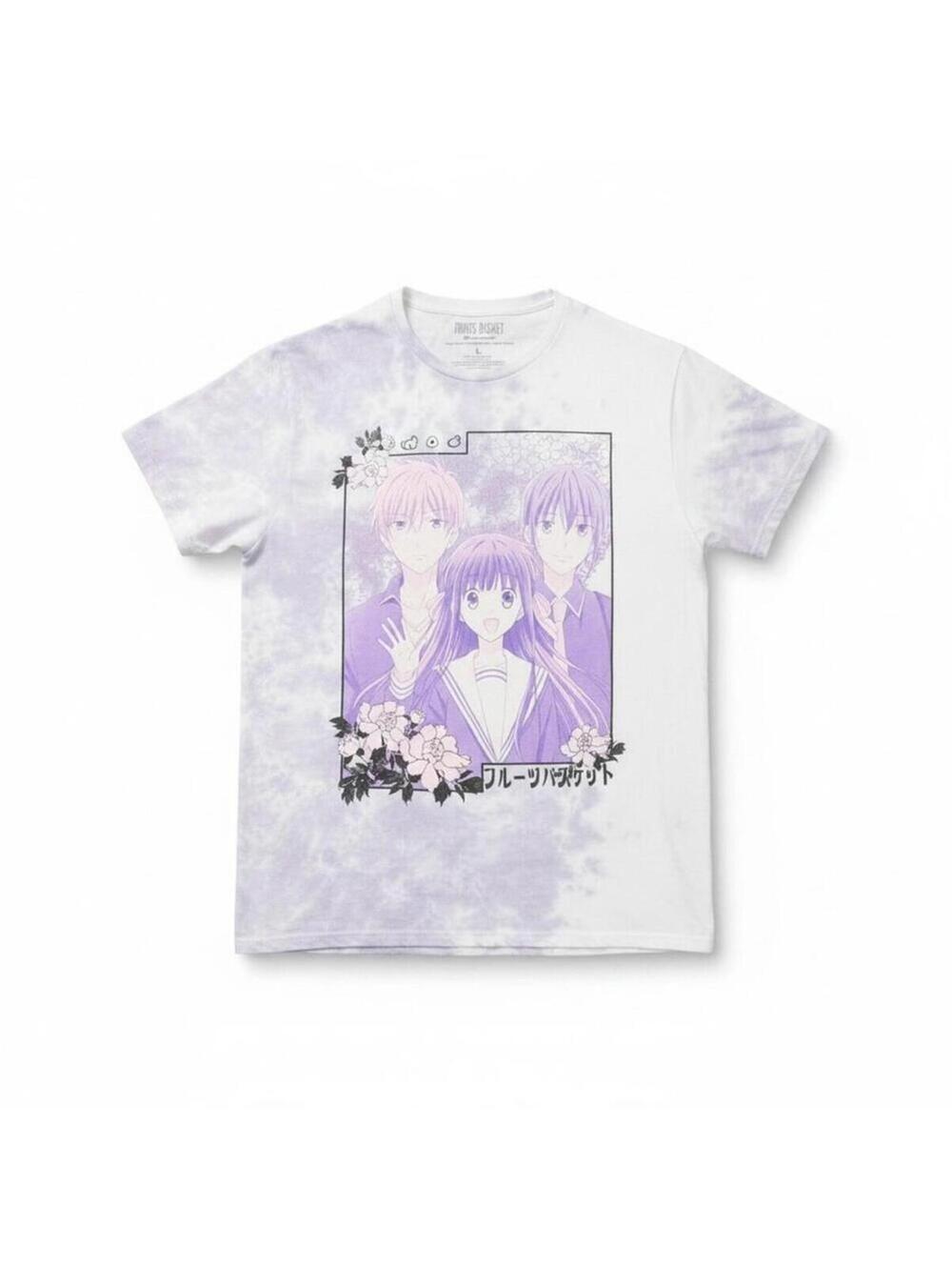 Fruits BasketShirt Unisex L Crunchyroll Tie Dye Anime Graphic Purple White Tee